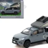Toyota Hilux Pickup Truck RHD (Right Hand Drive) Gray with Camping Equipment "Road64" Series 1/64 Diecast Model Car by Tarmac Works
