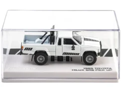 1985 Toyota Hilux SR5 Pickup Truck White with Black Graphics "Collection" Series 1/64 Diecast Model Car by Majorette