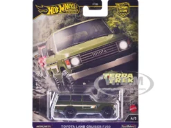 Toyota Land Cruiser FJ60 Green with Stripes "Terra Trek" Series Diecast Model Car by Hot Wheels