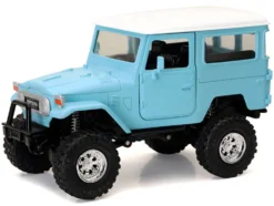 Toyota Land Cruiser FJ40 Light Blue with White Top "Xtreme Off-Road" Series 1/24 Diecast Model by New Ray