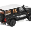 Toyota Land Cruiser (J76) Black with Silver Metallic Top 1/64 Diecast Model Car by GCD