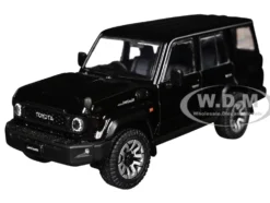 Toyota Land Cruiser (J76) RHD (Right Hand Drive) Black 1/64 Diecast Model Car by GCD