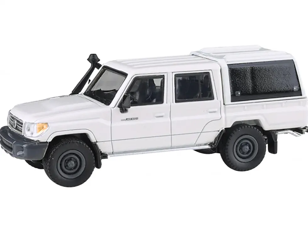 2012 Toyota Land Cruiser LC 79 French Vanilla White with Canopy 1/64 Diecast Model Car by Paragon Models