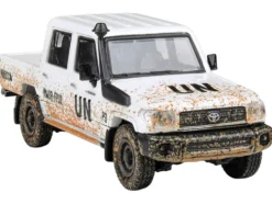 2014 Toyota Land Cruiser LC 79 Pickup Truck "UN MINUSCA" White (Dirty Version) 1/64 Diecast Model Car by Paragon Models