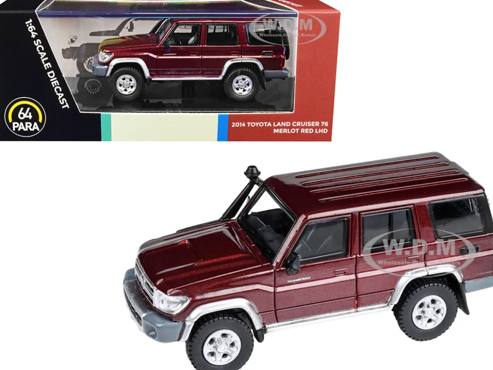 2014 Toyota Land Cruiser 76 Merlot Red Metallic 1/64 Diecast Model Car Paragon Models PA-55313