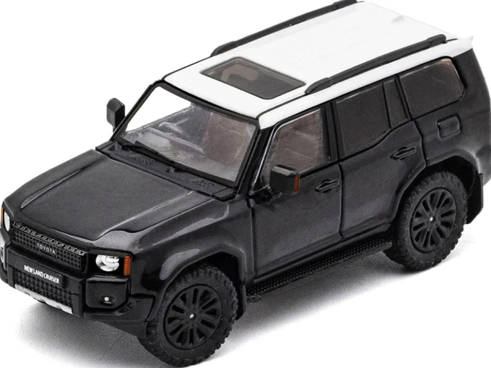 Toyota Land Cruiser Prado 250 Black with White Top 1/64 Diecast Model Car by GCD