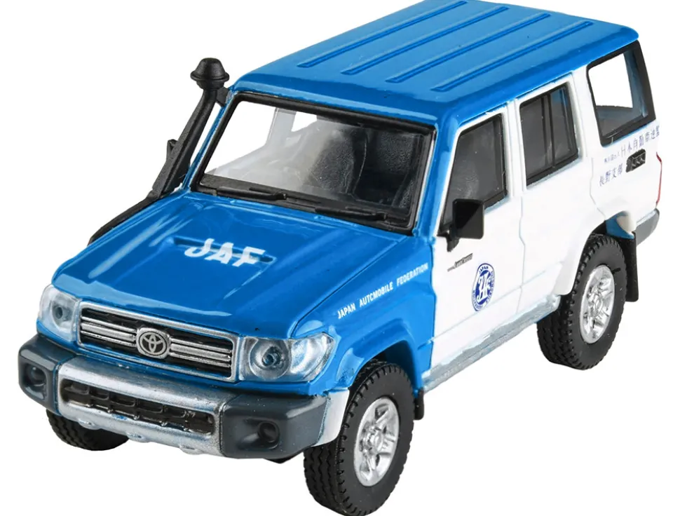 2014 Toyota Land Cruiser 76 RHD Right Hand Drive Blue and White Japan Automobile Federation 1/64 Diecast Model Car Paragon Models PA-65317
