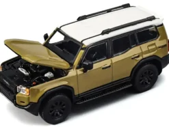 Toyota Land Cruiser 250 Sand with White Top 1/64 Diecast Model Car by Trends Hobby