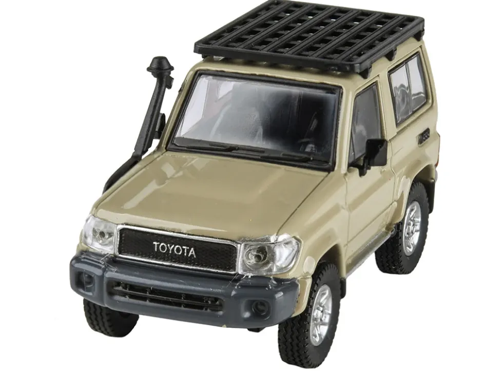 2014 Toyota Land Cruiser 71 SWB Short Wheel Base Sandy Taupe Brown 1/64 Diecast Model Car Paragon Models PA-55564