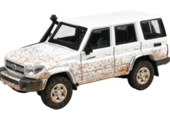 2014 Toyota Land Cruiser 76 White (Dirty Off Road Effect) 1/64 Diecast Model Car by Paragon Models