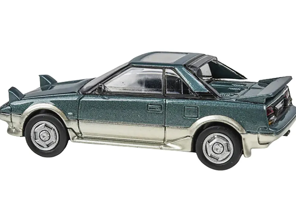 1985 Toyota MR2 MK1 Green Metallic and Gold with Sunroof 1/64 Diecast Model Car by Paragon Models