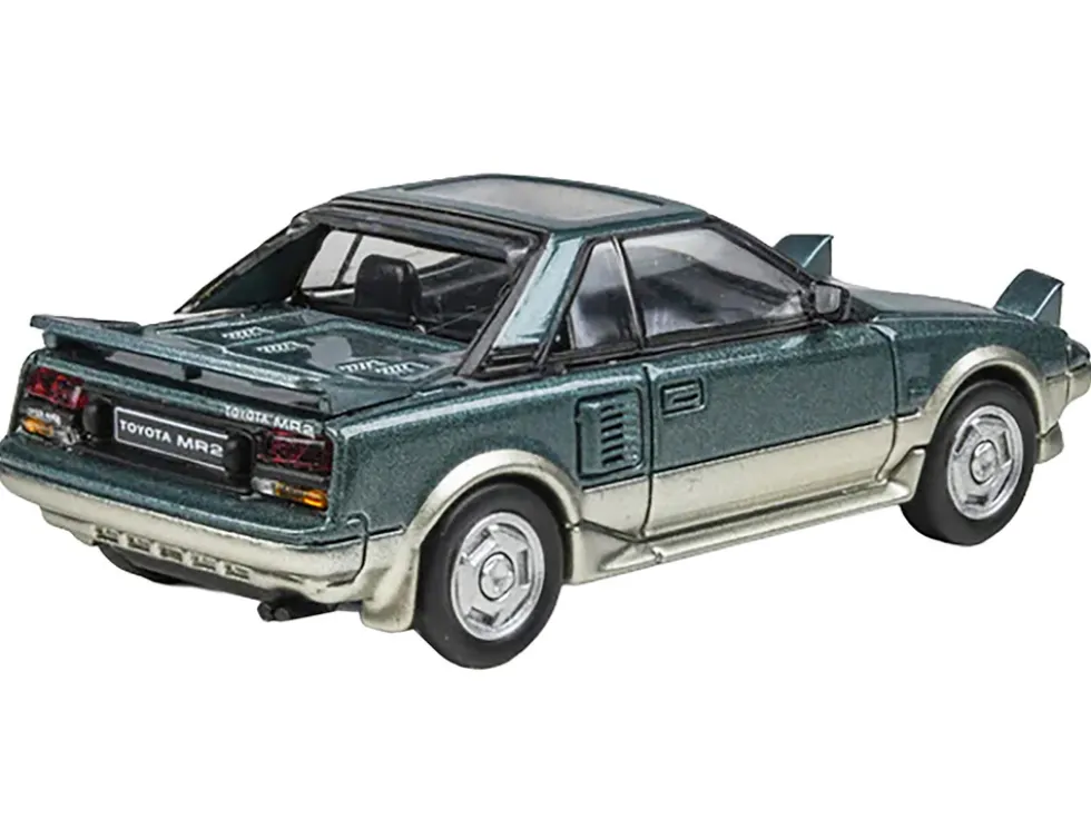 1985 Toyota MR2 MK1 Green Metallic and Gold with Sunroof 1/64 Diecast Model Car by Paragon Models