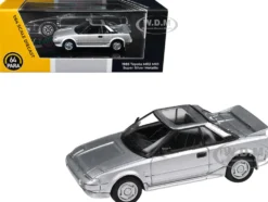 1985 Toyota MR2 MK1 Super Silver Metallic with Sunroof 1/64 Diecast Model Car Paragon Models PA-55363