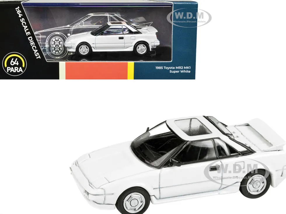 1985 Toyota MR2 MK1 Super White with Sunroof 1/64 Diecast Model Car Paragon Models PA-55362