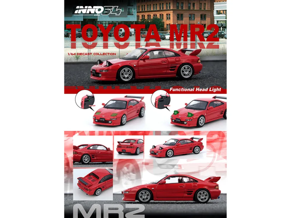 Toyota MR2 (SW20) RHD (Right Hand Drive) Red 1/64 Diecast Model Car by Inno Models