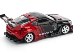 Toyota Pandem GR86 "Advan" Black and Red with Graphics 1/64 Diecast Model Car by Pop Race
