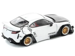 Toyota Pandem GR86 White with Carbon Hood "Enigma Exclusive Edition" 1/64 Diecast Model Car by Pop Race