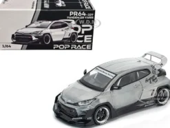 Toyota "Pandem" GR Yaris RHD (Right Hand Drive) Raw Metal 1/64 Diecast Model Car by Pop Race