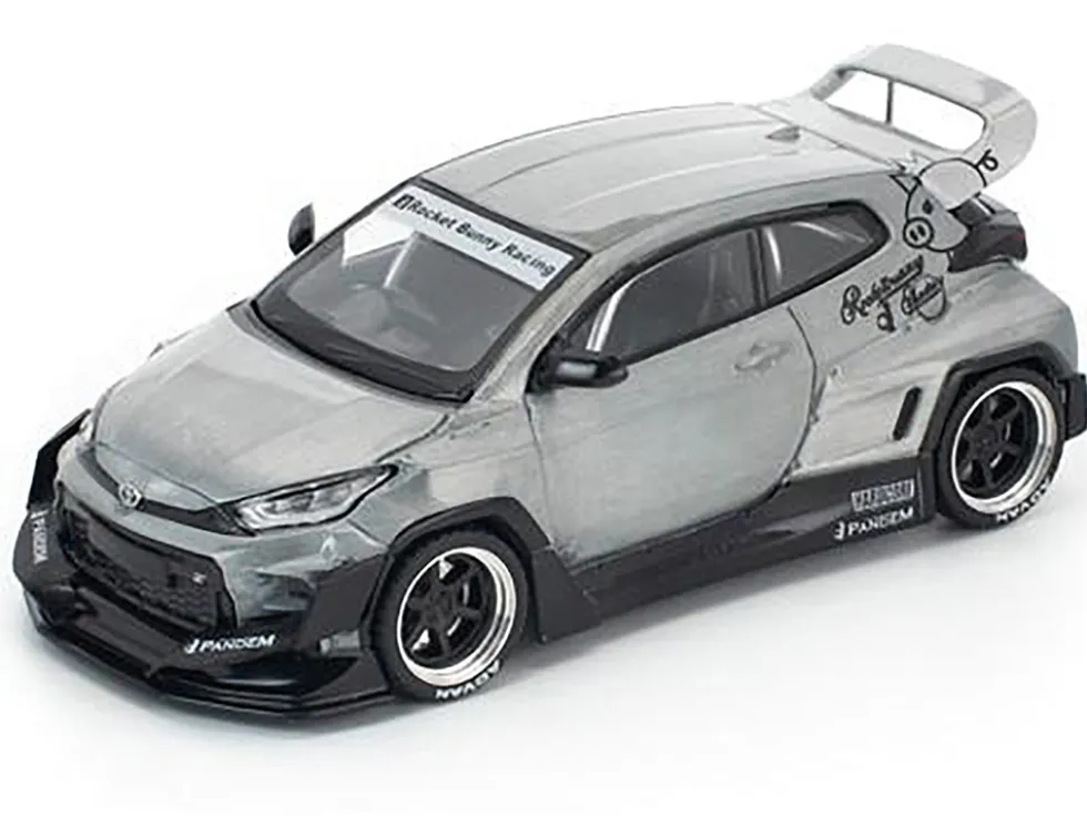 Toyota "Pandem" GR Yaris RHD (Right Hand Drive) Raw Metal 1/64 Diecast Model Car by Pop Race
