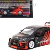 Toyota Pandem Yaris RHD Right Hand Drive Black and Red ADVAN Livery Hobby43 Series 1/43 Diecast Model Car Tarmac Works T43-025-ADV