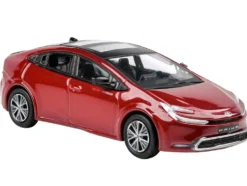 2023 Toyota Prius Supersonic Red Metallic with Black Top and Sun Roof and Sun Roof 1/64 Diecast Model Car by Paragon Models
