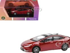 2023 Toyota Prius Supersonic Red Metallic with Black Top and Sun Roof and Sun Roof 1/64 Diecast Model Car by Paragon Models