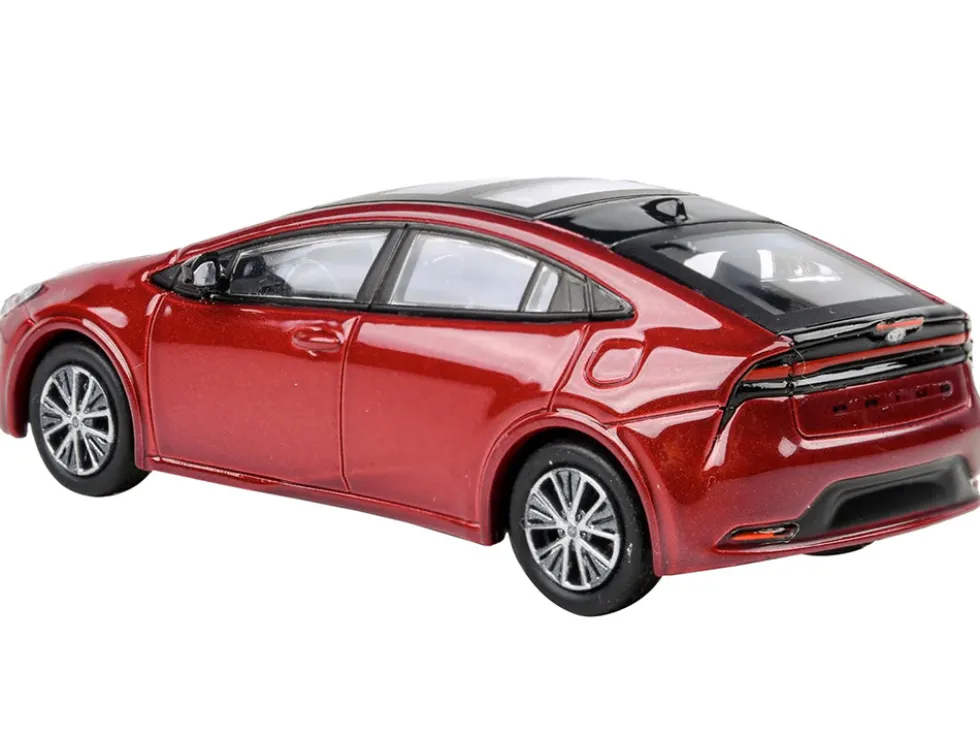 2023 Toyota Prius Supersonic Red Metallic with Black Top and Sun Roof and Sun Roof 1/64 Diecast Model Car by Paragon Models
