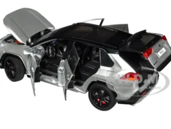 Toyota Rav4 Hybrid XSE Silver Metallic with Black Top and Sunroof 1/24 Diecast Model Car H08666SLBK