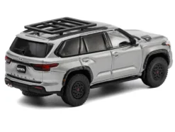 Toyota Sequoia TRD PRO Silver Metallic with Roof Rack 1/64 Diecast Model Car by GCD