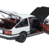 Toyota Sprinter Trueno (AE86) RHD (Right Hand Drive) "Project D Final Version" White with Carbon Hood "Initial D" (1995-2013) TV Series "30th Anniversary" 1/18 Model Car by Autoart