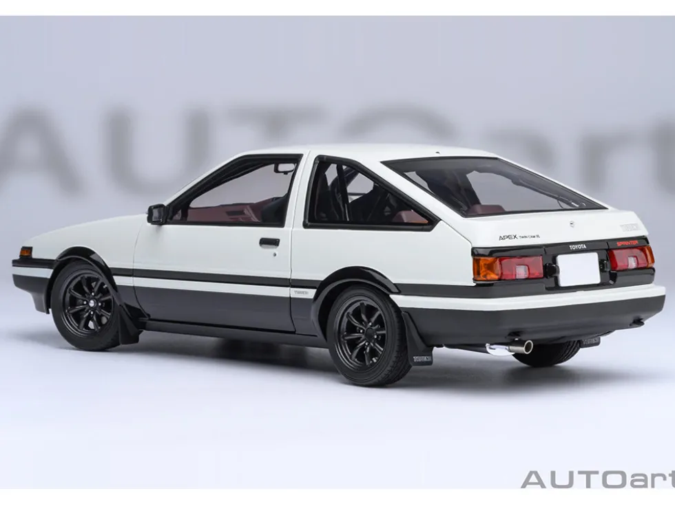 Toyota Sprinter Trueno (AE86) RHD (Right Hand Drive) "Project D Final Version" White with Carbon Hood "Initial D" (1995-2013) TV Series "30th Anniversary" 1/18 Model Car by Autoart