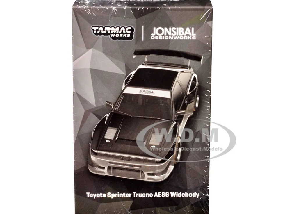 Toyota Sprinter Trueno AE86 Widebody RHD (Right Hand Drive) "Jonsibal Designworks" Black and Gray Metallic "Global64" Series 1/64 Diecast Model by Tarmac Works
