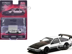 Toyota Sprinter Trueno AE86 Widebody RHD (Right Hand Drive) White and Black with Tarmac Cards "Global64" Series 1/64 Diecast Model by Tarmac Works