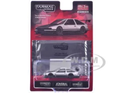 Toyota Sprinter Trueno AE86 Widebody RHD (Right Hand Drive) White and Black with Tarmac Cards