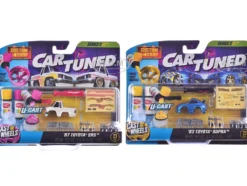1987 Toyota SR5 Pickup Truck White and 1993 Toyota Supra Blue "Custom Shop" 2 Car Set Diecast Model Cars by CarTuned