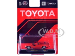 1985 Toyota SR5 Pickup Truck with Camper Shell Red with Black Stripes Limited Edition to 19844 pieces Worldwide 1/64 Diecast Model Car by M2 Machines