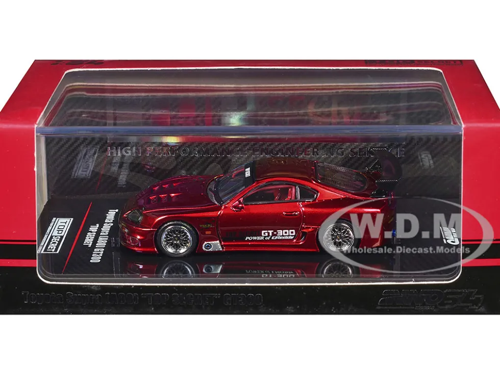 Toyota Supra (A80) "Top Secret" GT300 RHD (Right Hand Drive) Red Metallic 1/64 Diecast Model Car by Inno Models