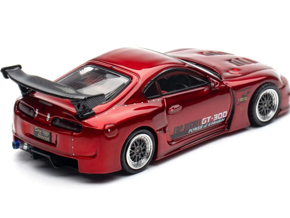 Toyota Supra (A80) "Top Secret" GT300 RHD (Right Hand Drive) Red Metallic 1/64 Diecast Model Car by Inno Models