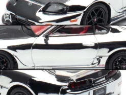 Toyota Supra (A80) "Top Secret" GT300 RHD (Right Hand Drive) Chrome with Carbon Hood and Red Interior "Tokyo Auto Salon 2026 Event Exclusive" 1/64 Diecast Model Car by Inno Models