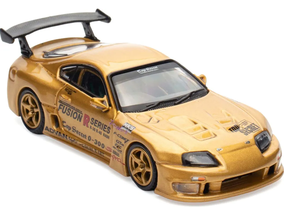 Toyota Supra (A80) "Top Secret" GT300 RHD (Right Hand Drive) Gold Metallic "Tokyo Auto Salon 2025 Event Exclusive" 1/64 Diecast Model Car by Inno Models