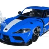 2020 Toyota Supra Blue Graphics Max Sterling Diecast Figurine Robotech Hollywood Rides Series 1/24 Diecast Model Car Jada 33676