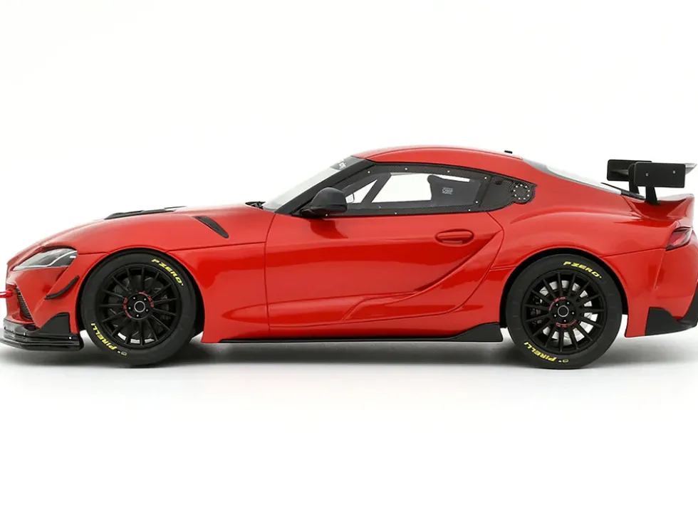 2023 Toyota Supra GT4 100 Edition Plasma Orange Metallic Limited Edition to 999 pieces Worldwide 1/18 Model Car by Otto Mobile