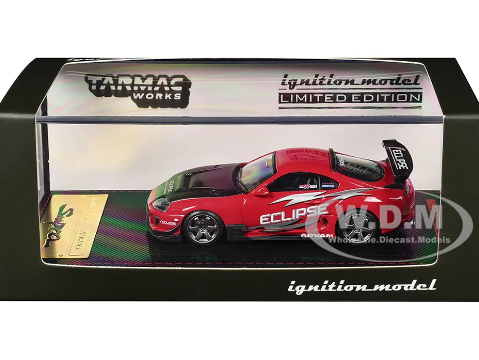 Toyota Supra (JZA80) RZ RHD (Right Hand Drive) "Eclipse Racing Concept" Red with Carbon Hood 1/64 Diecast Model Car by Ignition Model