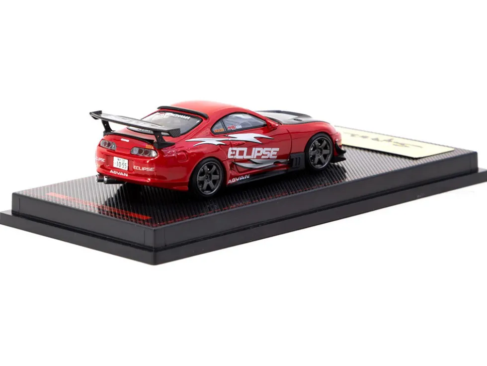 Toyota Supra (JZA80) RZ RHD (Right Hand Drive) "Eclipse Racing Concept" Red with Carbon Hood 1/64 Diecast Model Car by Ignition Model