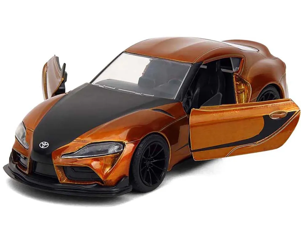 2020 Toyota Supra Orange Metallic with Black Stripes "F9" (2021) Movie "Fast & Furious" Series 1/32 Diecast Model Car by Jada