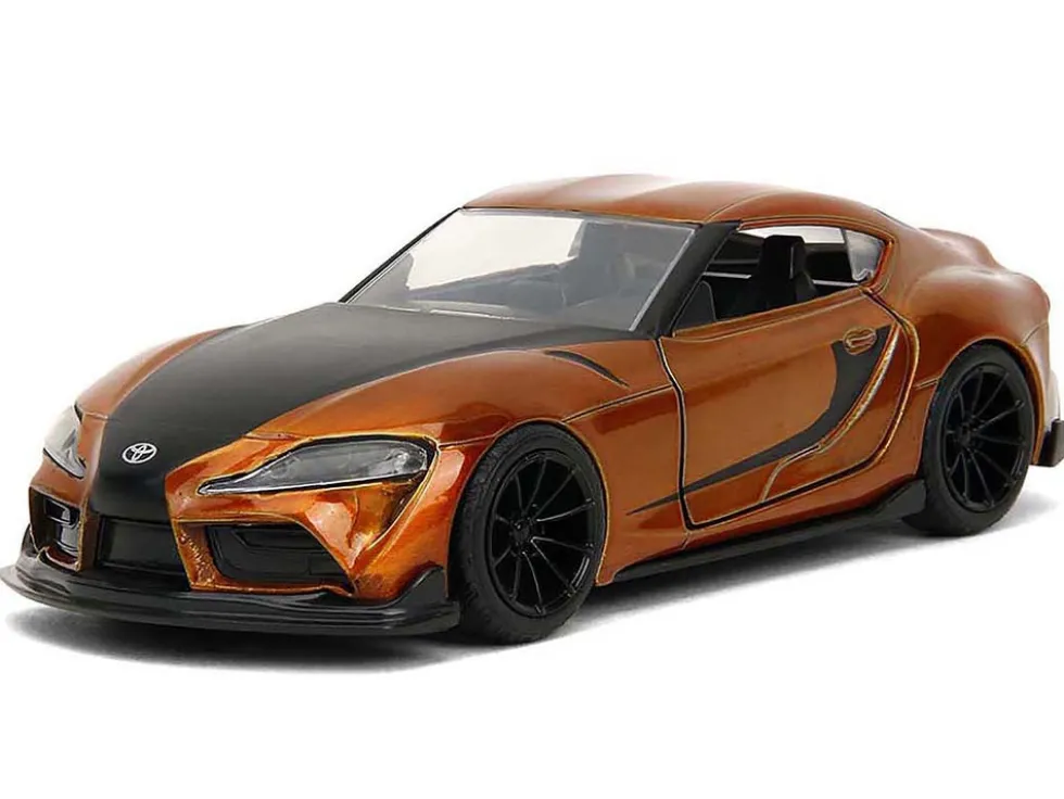 2020 Toyota Supra Orange Metallic with Black Stripes "F9" (2021) Movie "Fast & Furious" Series 1/32 Diecast Model Car by Jada