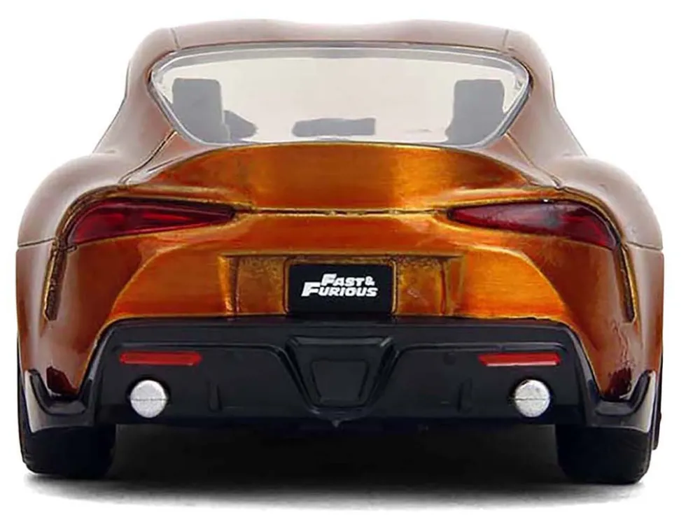 2020 Toyota Supra Orange Metallic with Black Stripes "F9" (2021) Movie "Fast & Furious" Series 1/32 Diecast Model Car by Jada
