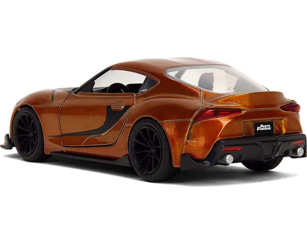 2020 Toyota Supra Orange Metallic with Black Stripes "F9" (2021) Movie "Fast & Furious" Series 1/32 Diecast Model Car by Jada