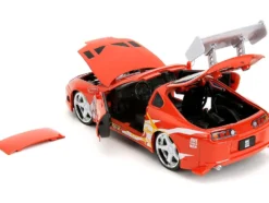 1995 Toyota Supra Red with Graphics and Saitama Diecast Figure