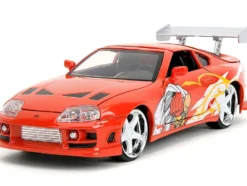 1995 Toyota Supra Red with Graphics and Saitama Diecast Figure